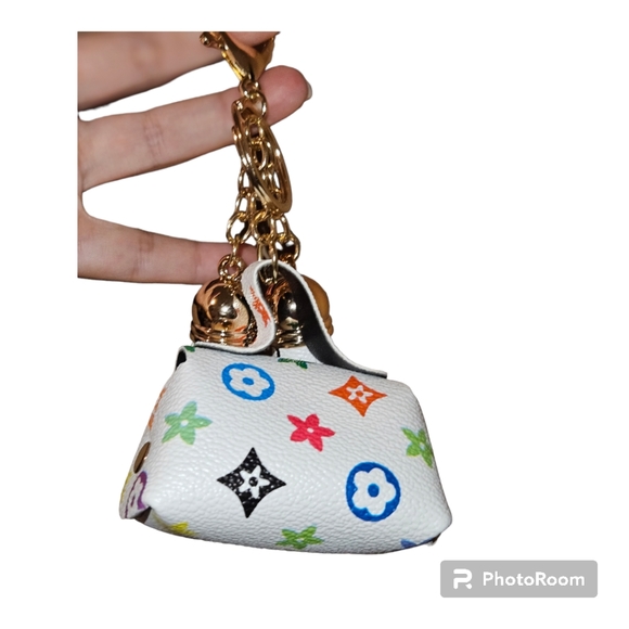 Multicolored Mini Coin Bag/Tassel Keychain - Picture 3 of 4